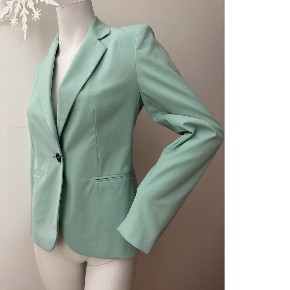 Zara Structured Mint Green Aqua Formal Blazer Suit Jacket Coat  NWT